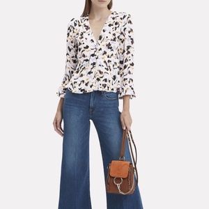 A.L.C. Anton Printed Long Sleeve Silk Blouse NWT